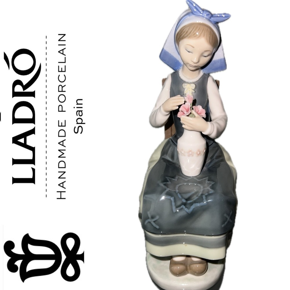 🌸1983 Flower Harmony Daisa Girl #1418 Lladro Hand Painted VTG Figurine Sculpture